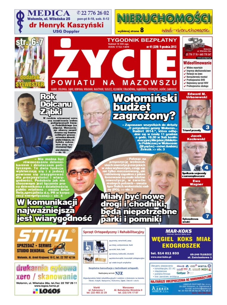 Okładka tygodnika Życie Powiatu nr 41 (339) z 5 grudnia 2013