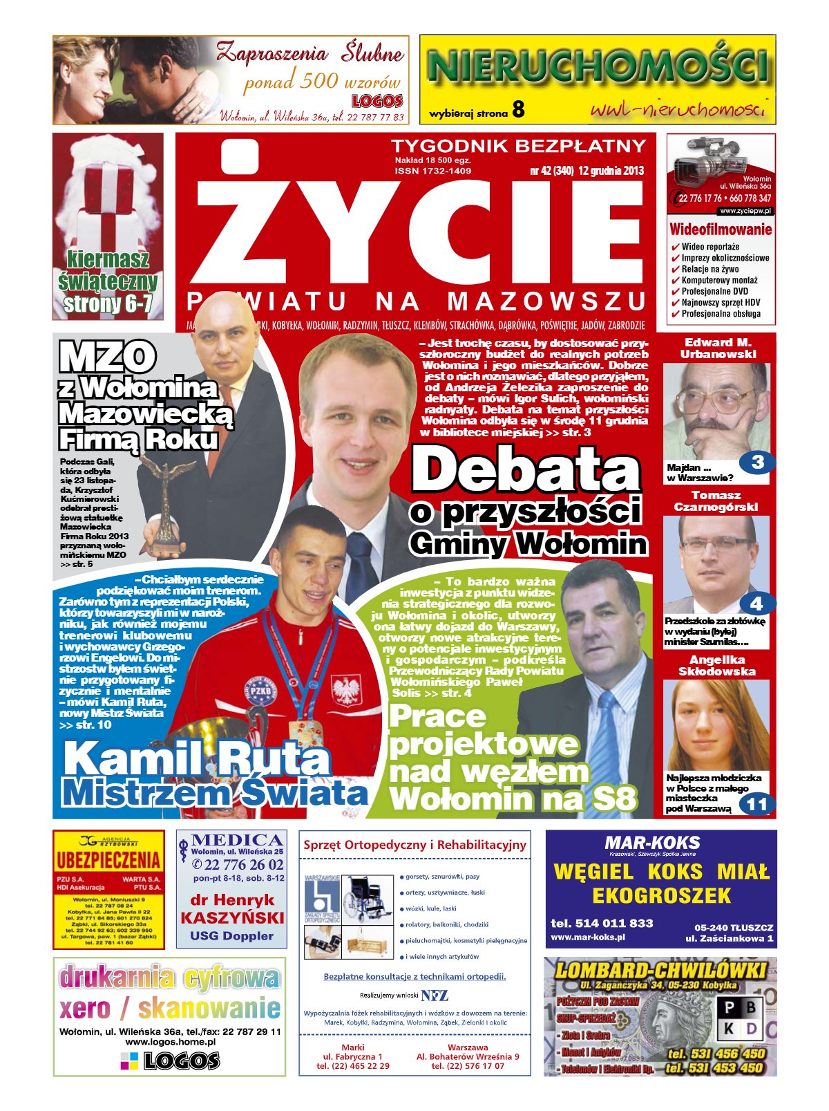 Okładka tygodnika Życie Powiatu nr 42 (340) z 12 grudnia 2013
