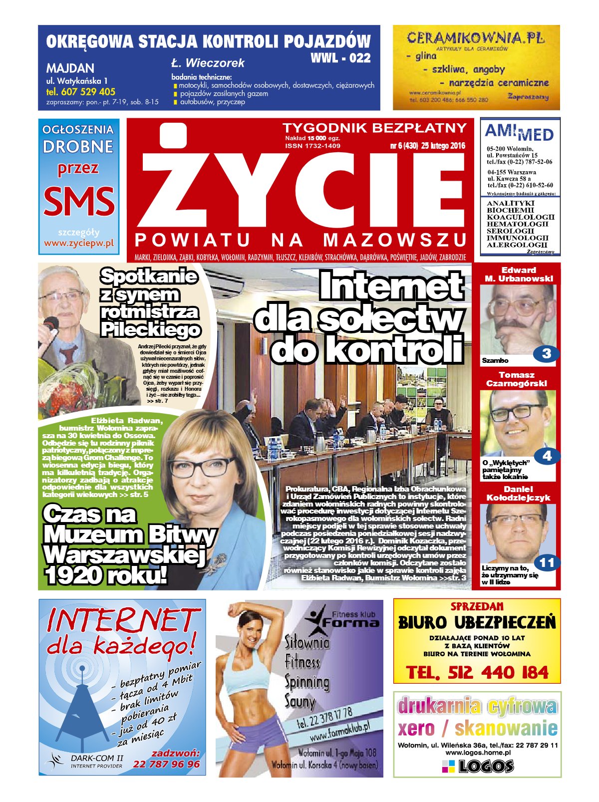 Okładka tygodnika Życie Powiatu nr 6 (430) z 25 lutego 2016