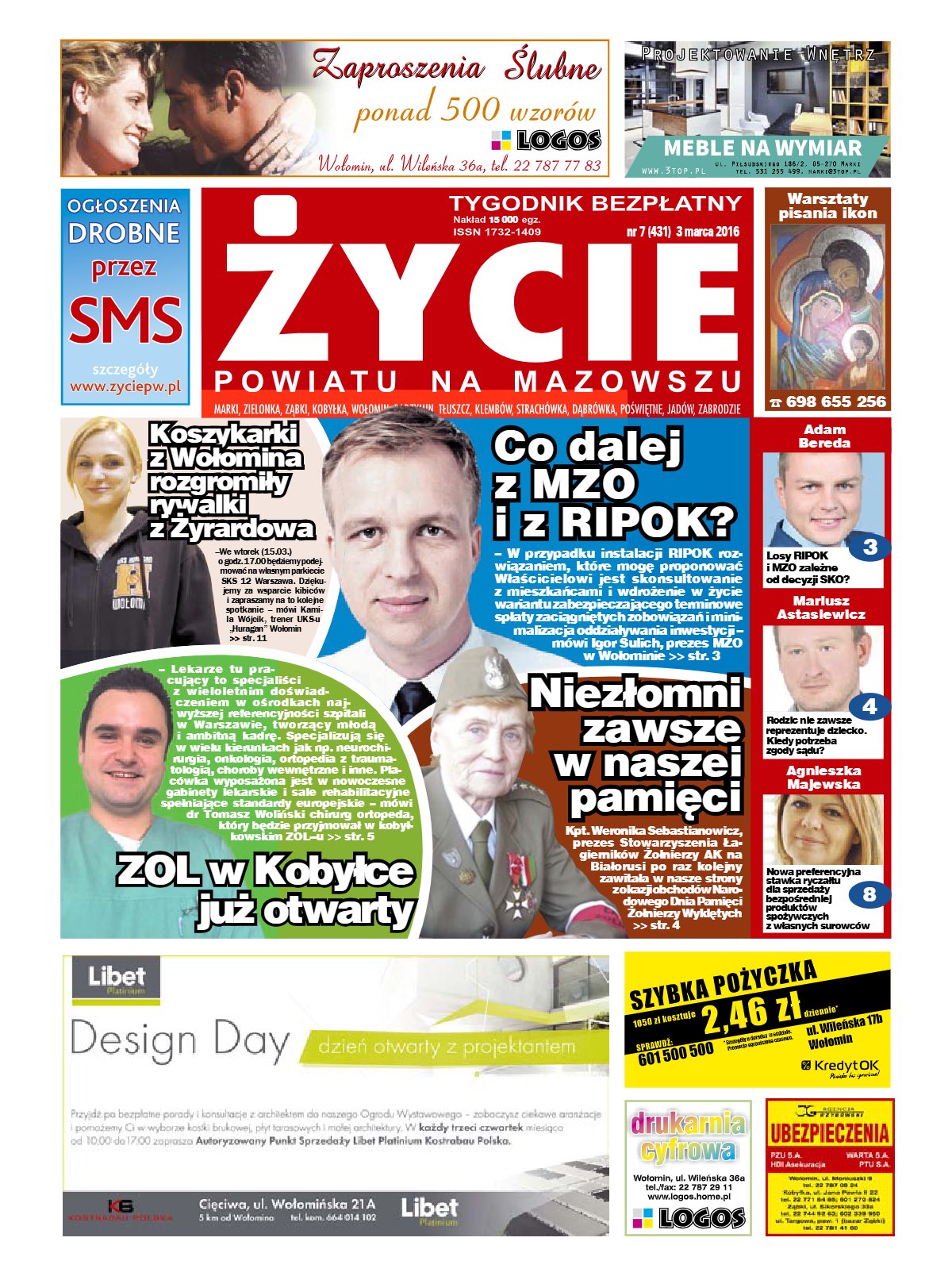 Okładka tygodnika Życie Powiatu nr 7 (431) z 3 marca 2016